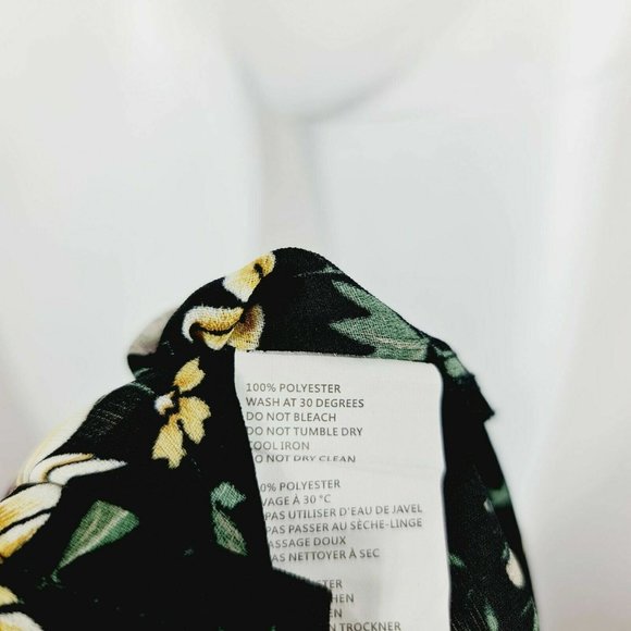 NEW Boohoo Black Floral One Shoulder Flare Sleeve Top UK 10 - Picture 6 of 6